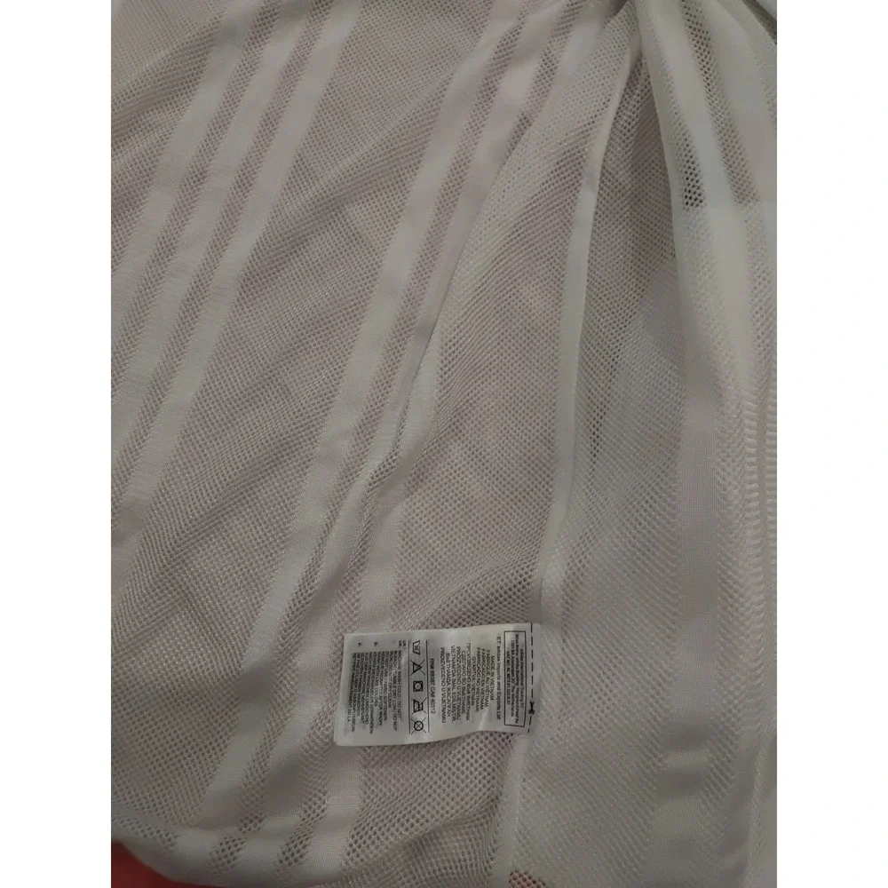 Adidas Originals Mens Large White Coral Pink Graphic Full Zip Windbreaker Jacket